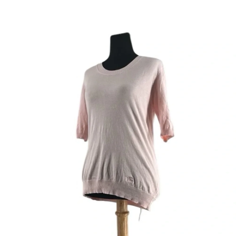 Burberry knit top silk cashmere blend light pink minimalist luxury soft sz sm - Picture 8 of 11